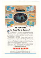 Lykes Bros Steamship Lines Vintage Ad - (Cruising the World) # 337 - 1960's