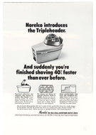 Norelco Electric Shavers Vintage Ad (Norelco Introduces the Tripleheader) # 346 - 1960's