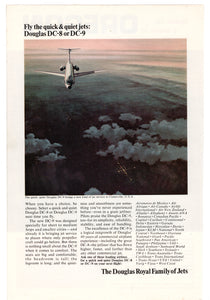 Douglas DC-8 or DC-9 Jet Vintage Ad - (Fly the Quick and Quiet Jets) # 360 - 1960's