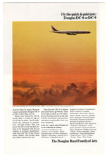 Load image into Gallery viewer, Douglas DC-8 or DC 9 Jet Vintage Ad - (Fly the Quick &amp; Quiet Jets) # 363 - 1960&#39;s
