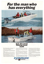 Load image into Gallery viewer, Evinrude Outboard Motors - Vintage Ad - (Best Fishing Boat Ever Built) # 375 - 1960&#39;s
