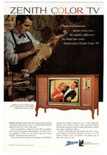 Load image into Gallery viewer, Zenith Color Television Vintage Ad - (Featuring the 25&quot; Rectangular Color TV) # 399 - 1960&#39;s
