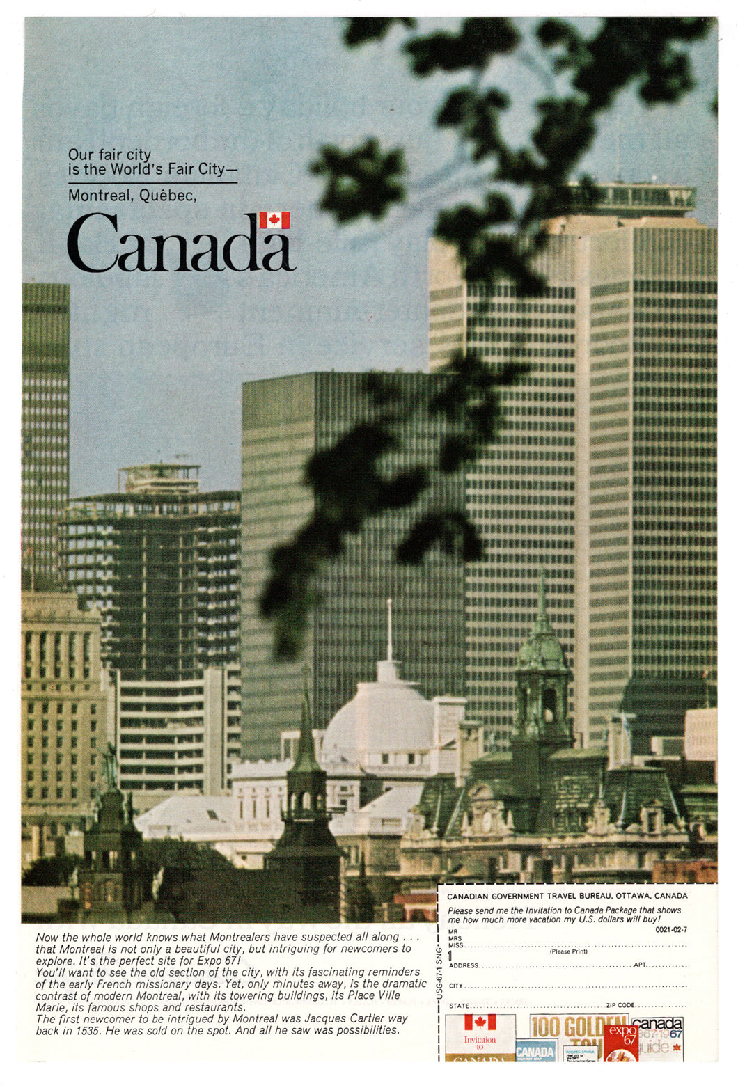 Montreal, Quebec, Canada Vacation - Expo 1967 Vintage Ad - (Mountains of Pleasure) # 423 - 1967