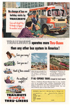 Load image into Gallery viewer, Trailways Coach &amp; Bus Vintage Ad - (Thru-Liners 77 All-Expense Tours) # 441 - 1960&#39;s

