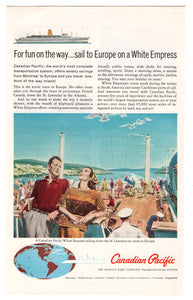 Canadian Pacific Vintage Ad - (Sail to Europe on a White Empress) # 445 - 1960's