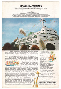 Moore-McCormack Cruise Lines Vintage Ad - (Cruising on the SS Argentina) # 469 - 1960's