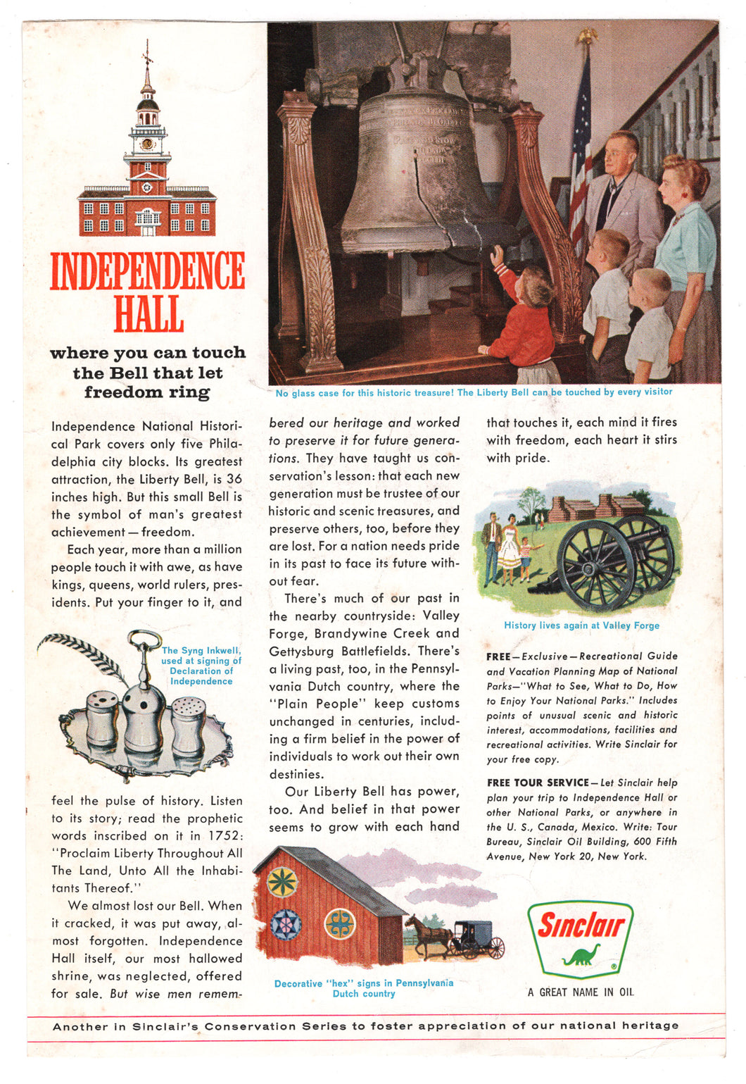 Sinclair Oil - Vintage Ad - (Independence Hall - Liberty Bell) # 491 - 1960's