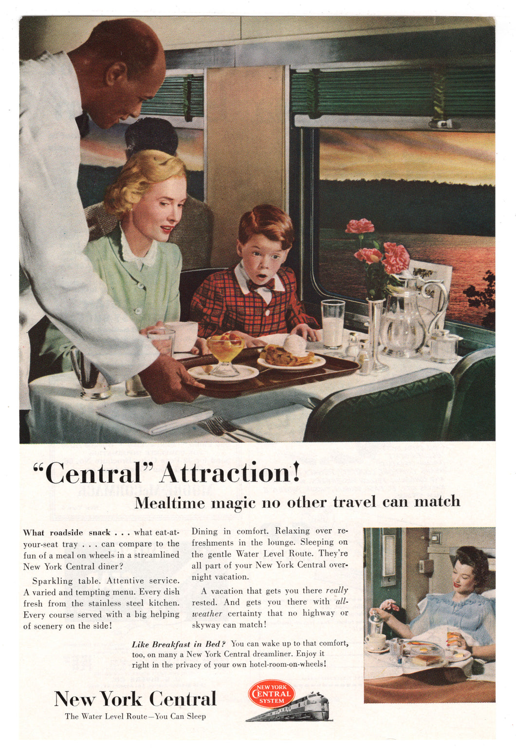 New York Central Railway Vintage Ad - (Central Attraction) # 500 - 1960's