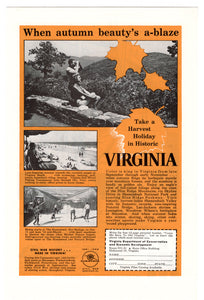 Virginia Vacation, USA Vintage Ad - (A Harvest Holiday) # 528 - 1960's