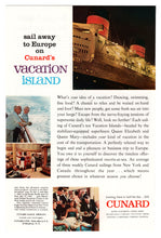 Load image into Gallery viewer, Cunard Cruise Line Vintage Ad - (Sail Away to Europe) # 572 - 1960&#39;s
