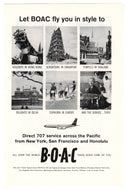 BOAC Air Flights Vintage Ad - (Direct 707 Service) # 575 - 1960's