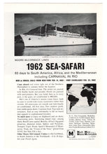 Load image into Gallery viewer, Moore-McCormack Cruise Lines Vintage Ad - (1962 Sea-Safari) # 583 - 1962
