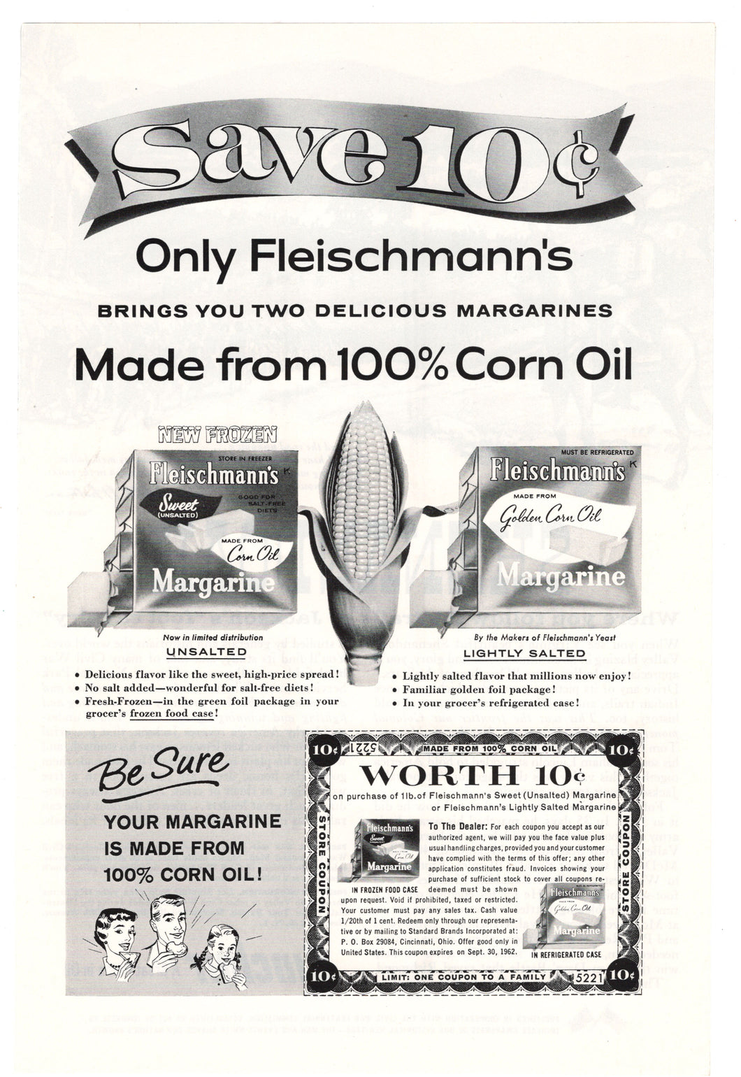 Fleischmann's Margarine - Vintage Ad - (10 Cent Coupon) # 584 - 1960's