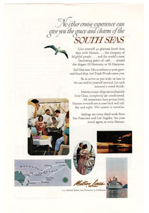 Matson Cruise Line Vintage Ad - (South Seas Cruises) # 596 - 1960's