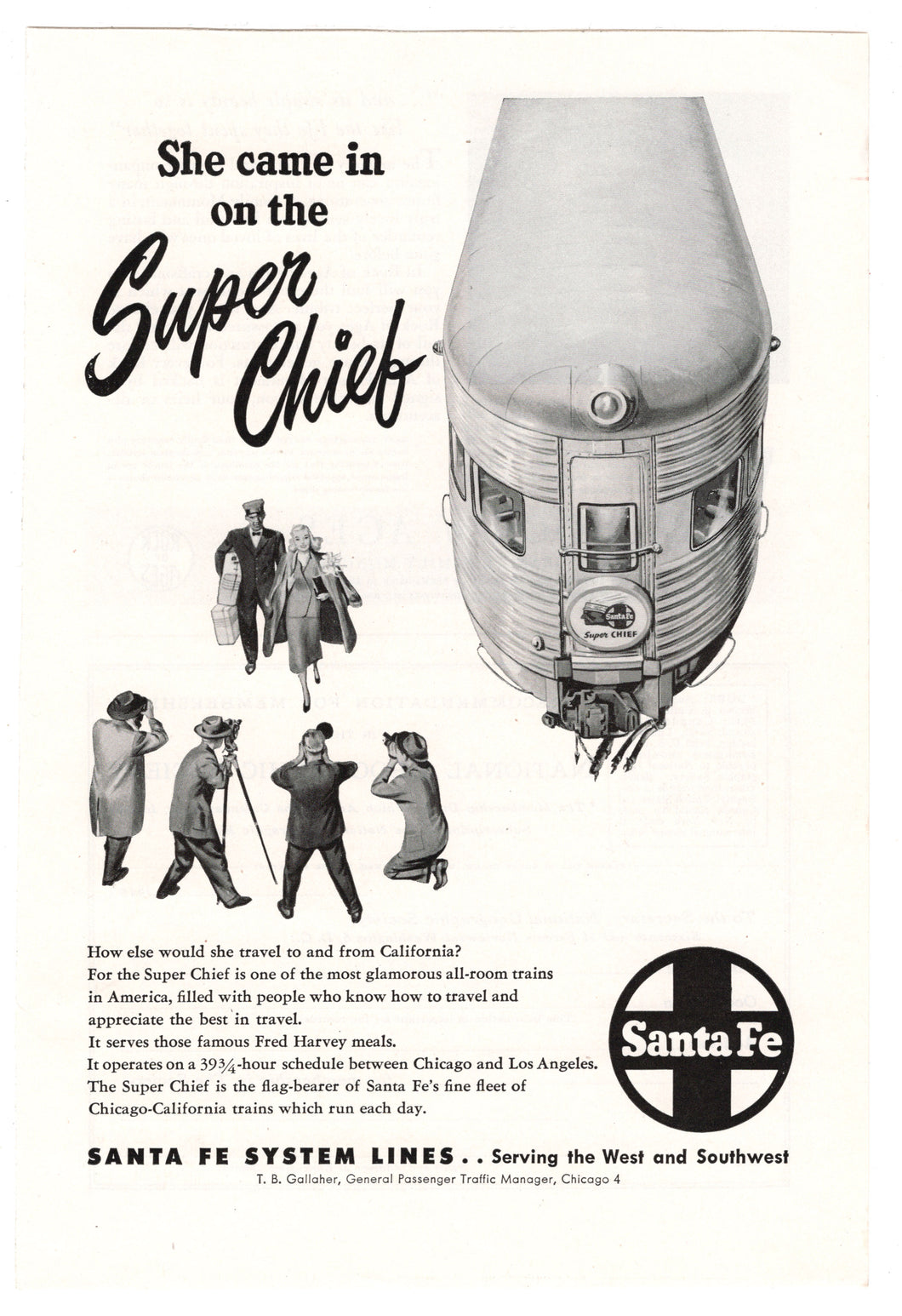 Santa Fe Systems Railway Vintage Ad - (The Super Chief) # 602 - 1960's
