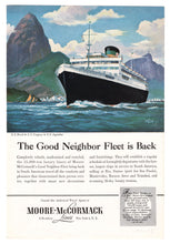 Load image into Gallery viewer, Moore-McCormack Cruise Lines Vintage Ad - (The Good Neighbor Fleet is Back) # 611 - 1960&#39;s
