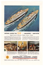 Load image into Gallery viewer, American Export Cruise Lines Vintage Ad - (Sisters Under the Sun) # 612 - 1960&#39;s
