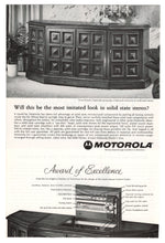 Load image into Gallery viewer, Motorola Solid State Stereo Vintage Ad - (Award of Excellence) # 613 - 1960&#39;s
