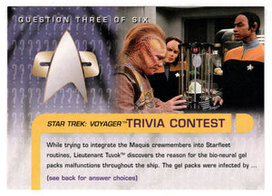 Trivia - Question # 3 (Trading Card) Star Trek Voyager - Season One - Series Two - 1995 Skybox # 60 - Mint