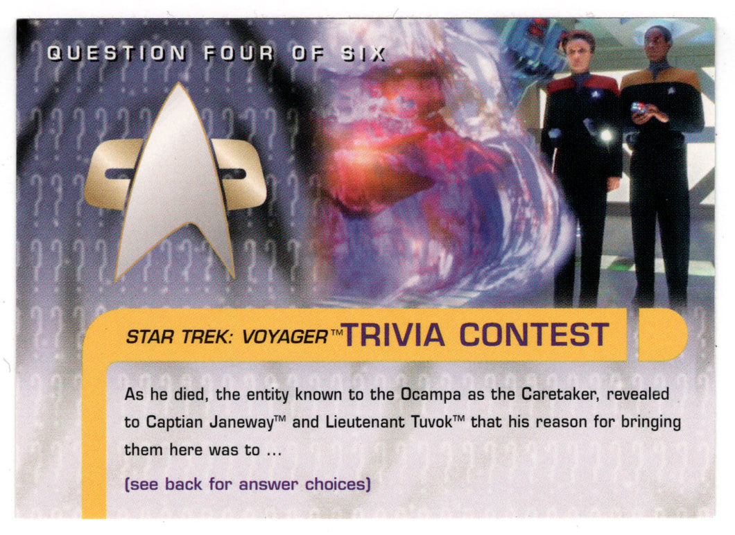 Trivia - Question # 4 (Trading Card) Star Trek Voyager - Season One - Series Two - 1995 Skybox # 61 - Mint