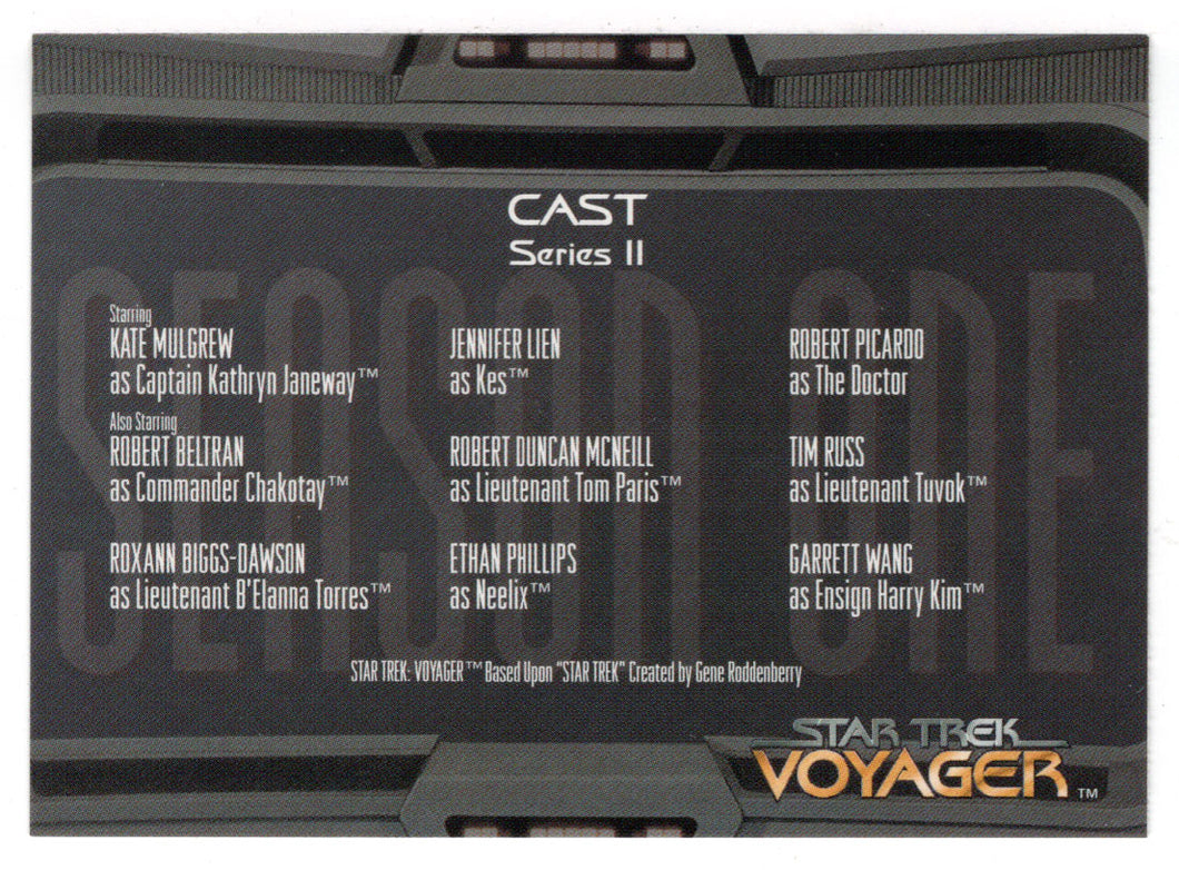 Cast, Production Credits (Trading Card) Star Trek Voyager - Season One - Series Two - 1995 Skybox # 88 - Mint