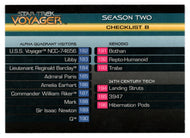 Checklist B (Trading Card) Star Trek Voyager - Season Two - 1997 Skybox # 179 - Mint